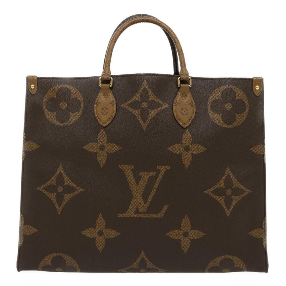 Louis Vuitton Monogram Reverse Giant On The Go GM Tote Bag Brown